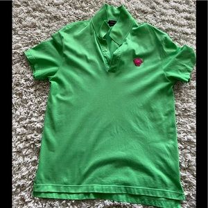 Superb condition Versace Medusa electric green polo